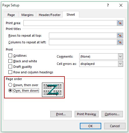 Insert page numbers on worksheets .